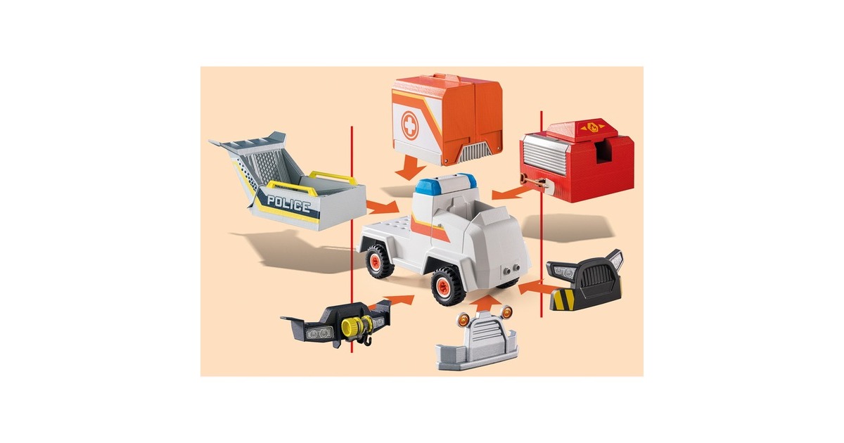 PLAYMOBIL 70916 DUCK ON CALL Notarzt Einsatzfahrzeug, Konstruktionsspielzeug