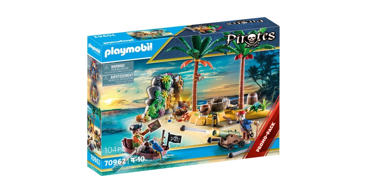 PLAYMOBIL 70962 Piratenschatzinsel mit Skelett, Konstruktionsspielzeug