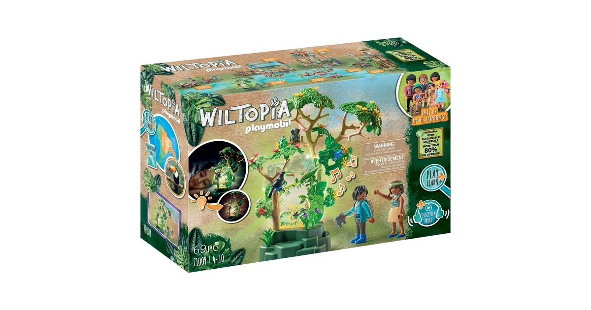 PLAYMOBIL 71009 Wiltopia Nachtlicht Regenwald, Konstruktionsspielzeug(Mit Licht- und Soundeffekten)