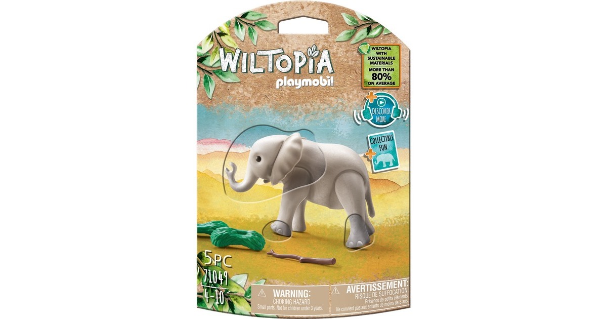 PLAYMOBIL 71049 Wiltopia Junger Elefant, Konstruktionsspielzeug