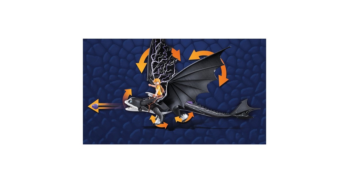 PLAYMOBIL 71081 Dragons: The Nine Realms - Thunder & Tom, Konstruktionsspielzeug(Mit Schuss- und Leuchtfunktion)