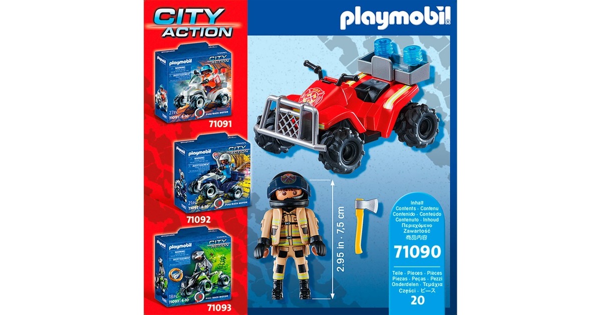 PLAYMOBIL 71090 City Action - Feuerwehr-Speed Quad, Konstruktionsspielzeug