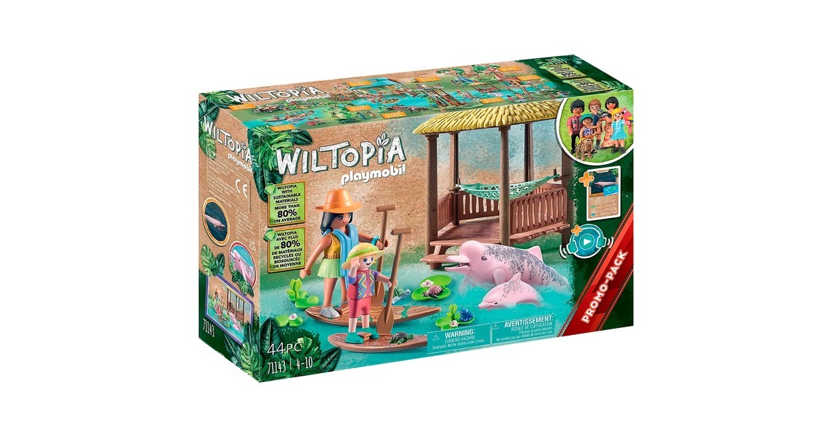 PLAYMOBIL 71143 Wiltopia - Paddeltour mit den Flussdelfinen, Konstruktionsspielzeug