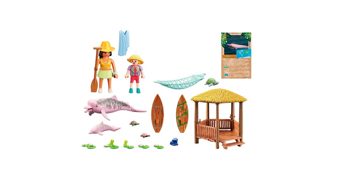 PLAYMOBIL 71143 Wiltopia - Paddeltour mit den Flussdelfinen, Konstruktionsspielzeug
