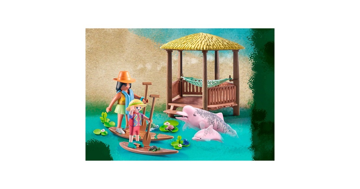 PLAYMOBIL 71143 Wiltopia - Paddeltour mit den Flussdelfinen, Konstruktionsspielzeug