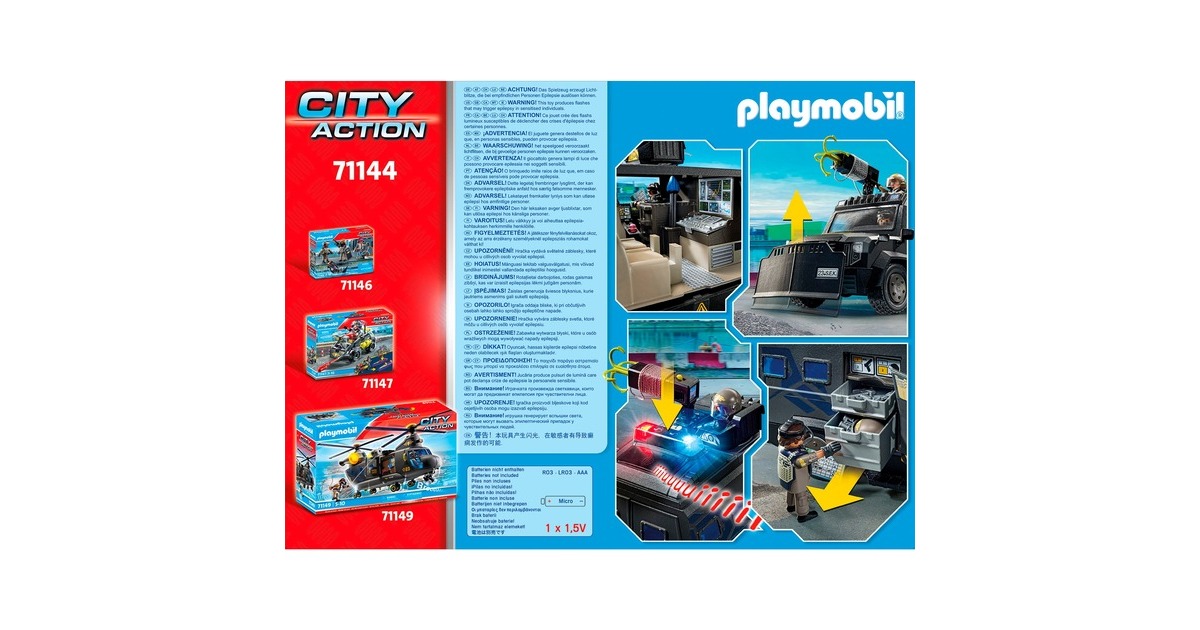 PLAYMOBIL 71144 City Action SWAT-Geländefahrzeug, Konstruktionsspielzeug