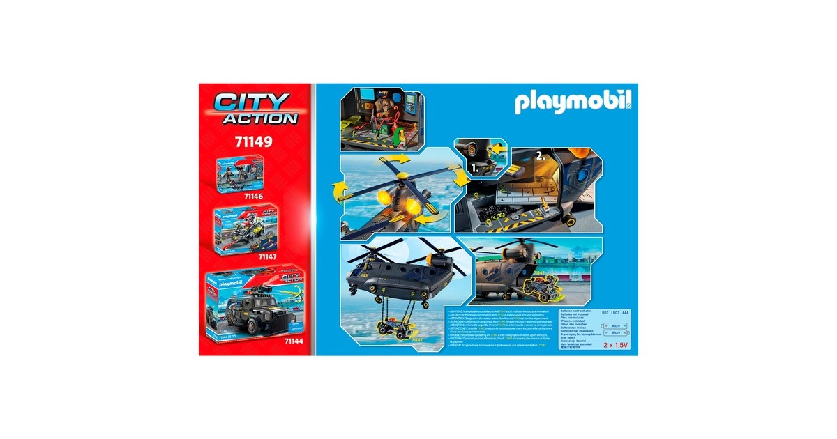 PLAYMOBIL 71149 City Action SWAT-Rettungshelikopter, Konstruktionsspielzeug