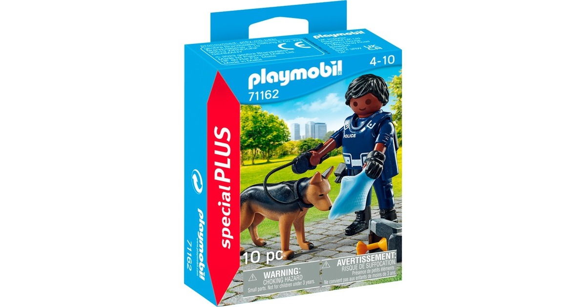 PLAYMOBIL 71162 specialPLUS Polizist mit Spürhund, Konstruktionsspielzeug