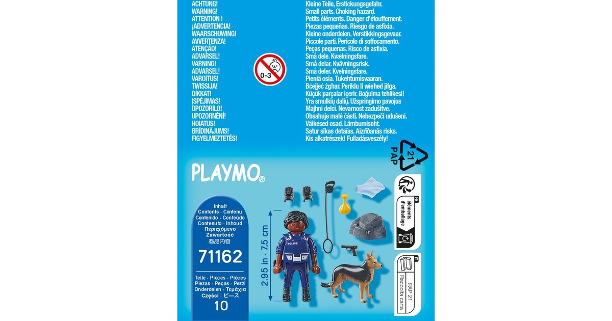 PLAYMOBIL 71162 specialPLUS Polizist mit Spürhund, Konstruktionsspielzeug