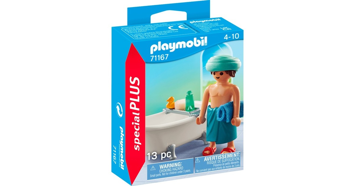 PLAYMOBIL 71167 specialPLUS Mann in der Badewanne, Konstruktionsspielzeug