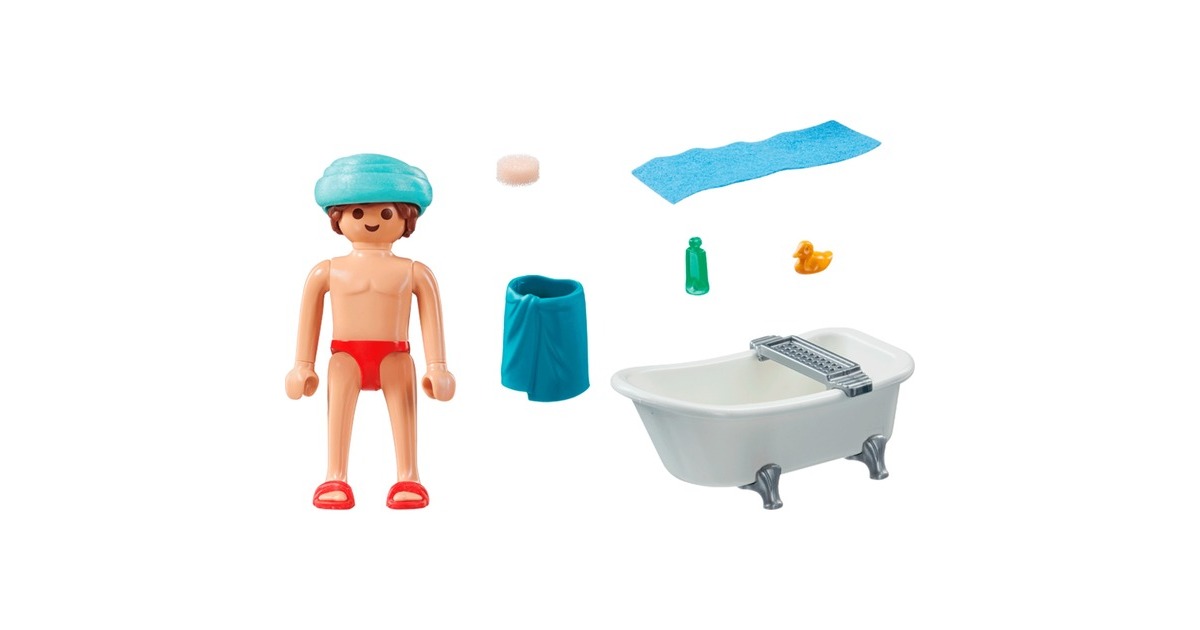 PLAYMOBIL 71167 specialPLUS Mann in der Badewanne, Konstruktionsspielzeug