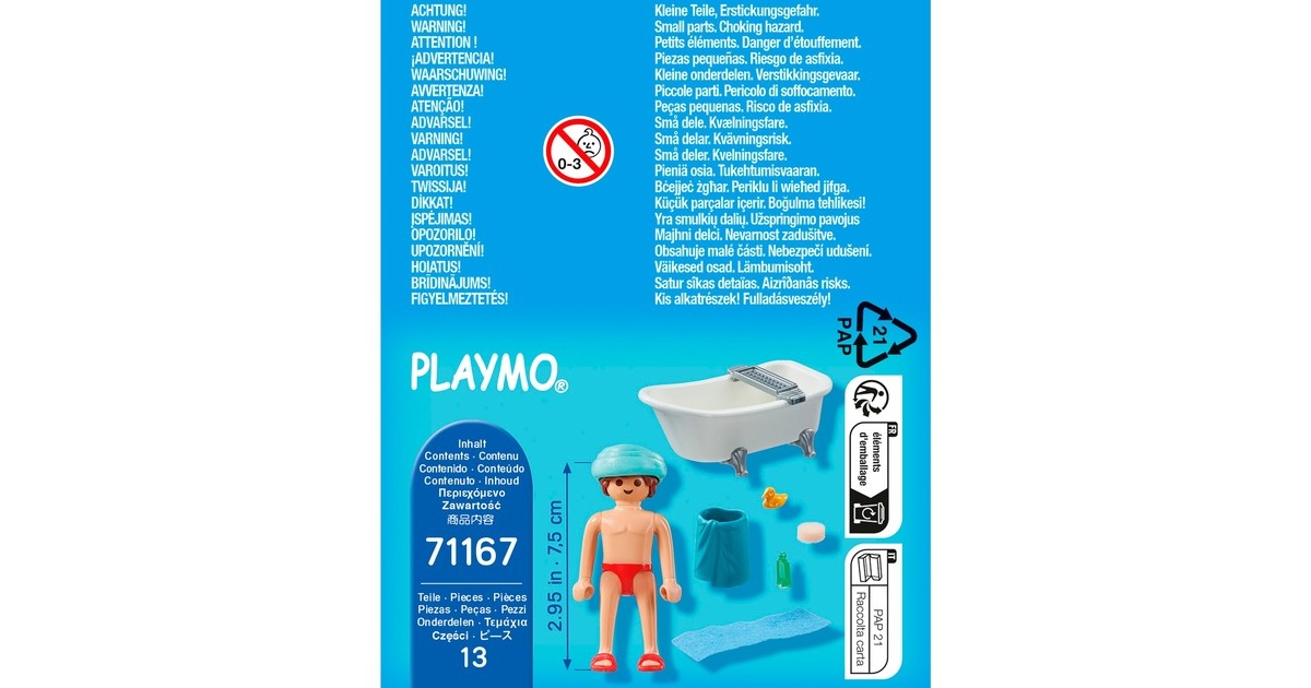 PLAYMOBIL 71167 specialPLUS Mann in der Badewanne, Konstruktionsspielzeug