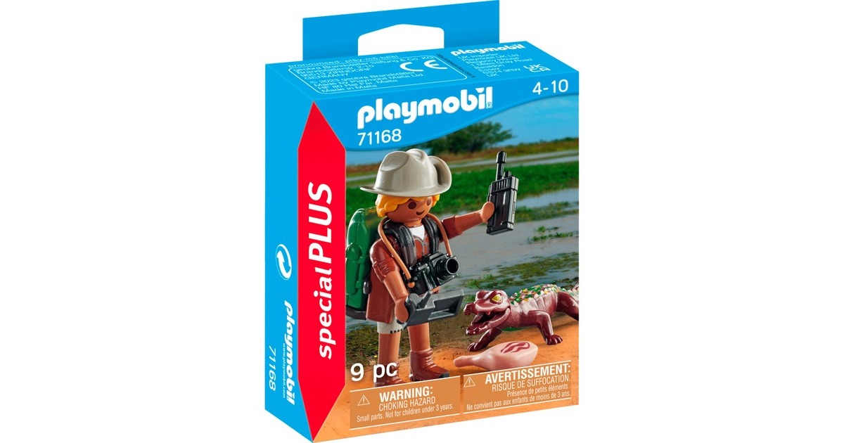 PLAYMOBIL 71168 specialPLUS Forscher mit jungem Kaiman, Konstruktionsspielzeug