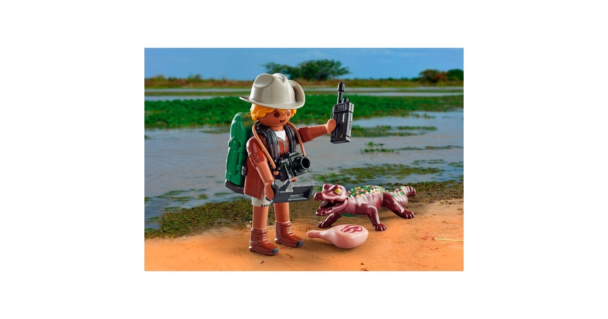 PLAYMOBIL 71168 specialPLUS Forscher mit jungem Kaiman, Konstruktionsspielzeug