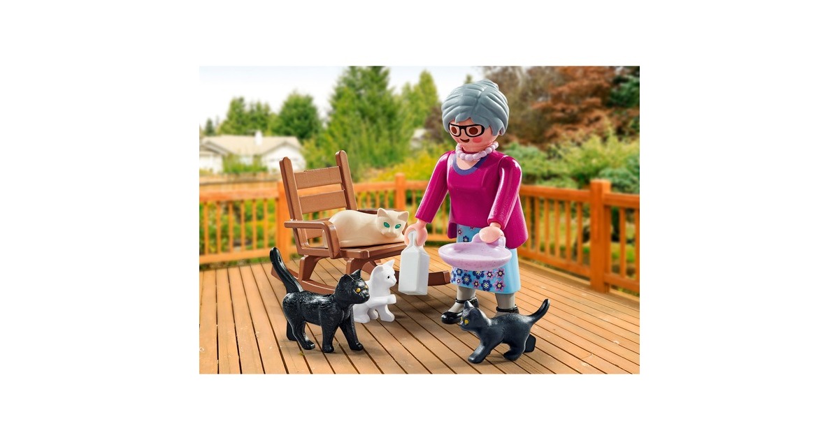 PLAYMOBIL 71172 specialPLUS Oma mit Katzen, Konstruktionsspielzeug