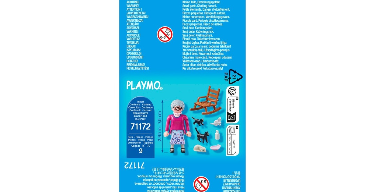 PLAYMOBIL 71172 specialPLUS Oma mit Katzen, Konstruktionsspielzeug