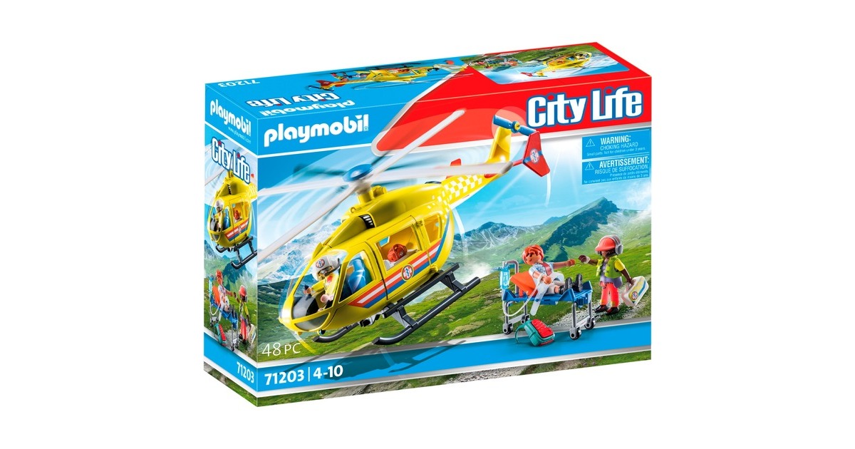 PLAYMOBIL 71203 City Life - Rettungshelikopter, Konstruktionsspielzeug