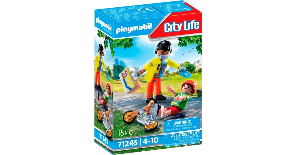 PLAYMOBIL 71245 City Life - Sanitäter mit Patient, Konstruktionsspielzeug