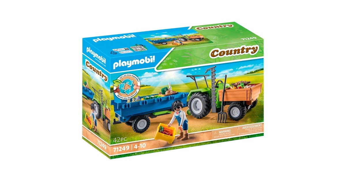 PLAYMOBIL 71249 Traktor mit Hänger, Konstruktionsspielzeug