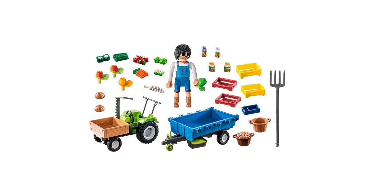 PLAYMOBIL 71249 Traktor mit Hänger, Konstruktionsspielzeug