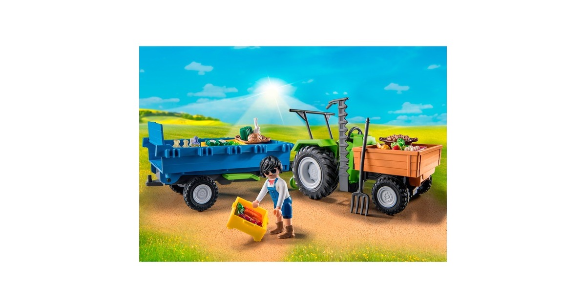 PLAYMOBIL 71249 Traktor mit Hänger, Konstruktionsspielzeug