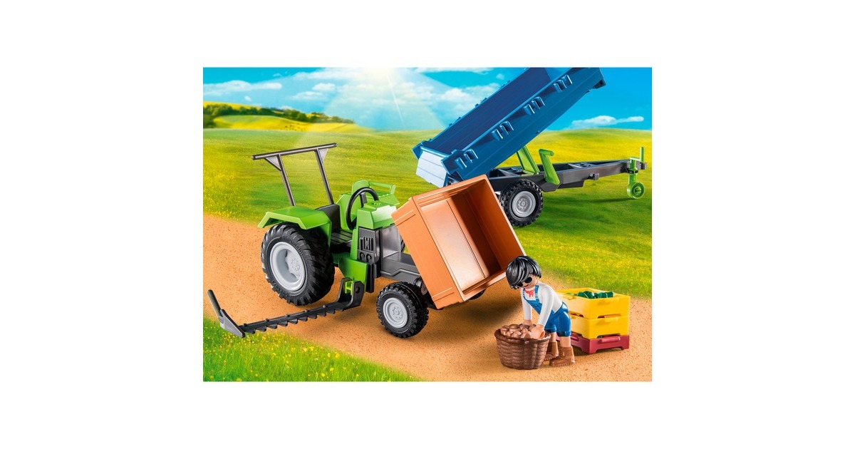PLAYMOBIL 71249 Traktor mit Hänger, Konstruktionsspielzeug