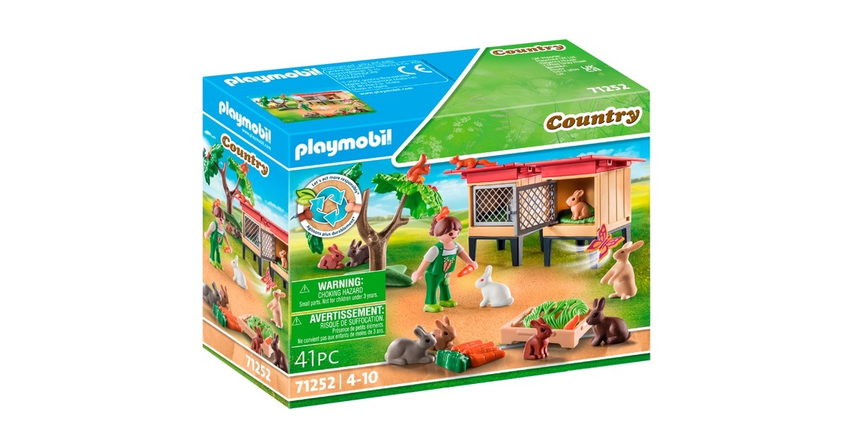 PLAYMOBIL 71252 Kaninchenstall, Konstruktionsspielzeug