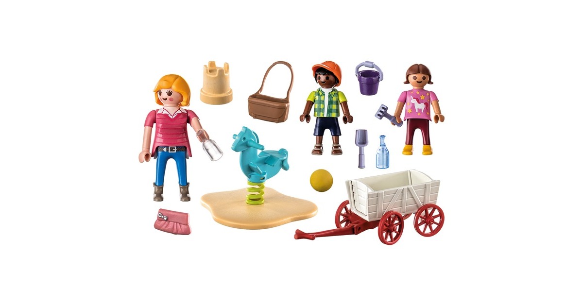 PLAYMOBIL 71258 City Life Starter Pack Erzieherin mit Bollerwagen, Konstruktionsspielzeug