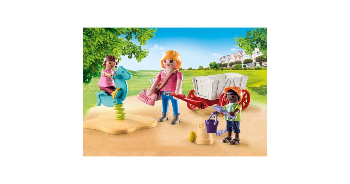 PLAYMOBIL 71258 City Life Starter Pack Erzieherin mit Bollerwagen, Konstruktionsspielzeug