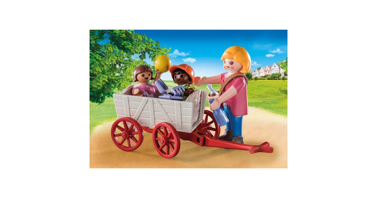 PLAYMOBIL 71258 City Life Starter Pack Erzieherin mit Bollerwagen, Konstruktionsspielzeug