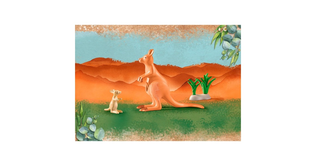 PLAYMOBIL 71290 Wiltopia Känguru mit Jungtier, Konstruktionsspielzeug