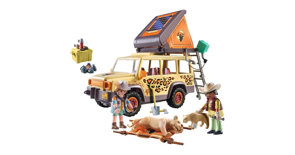 PLAYMOBIL 71293 Wiltopia Mit dem Geländewagen bei den Löwen, Konstruktionsspielzeug