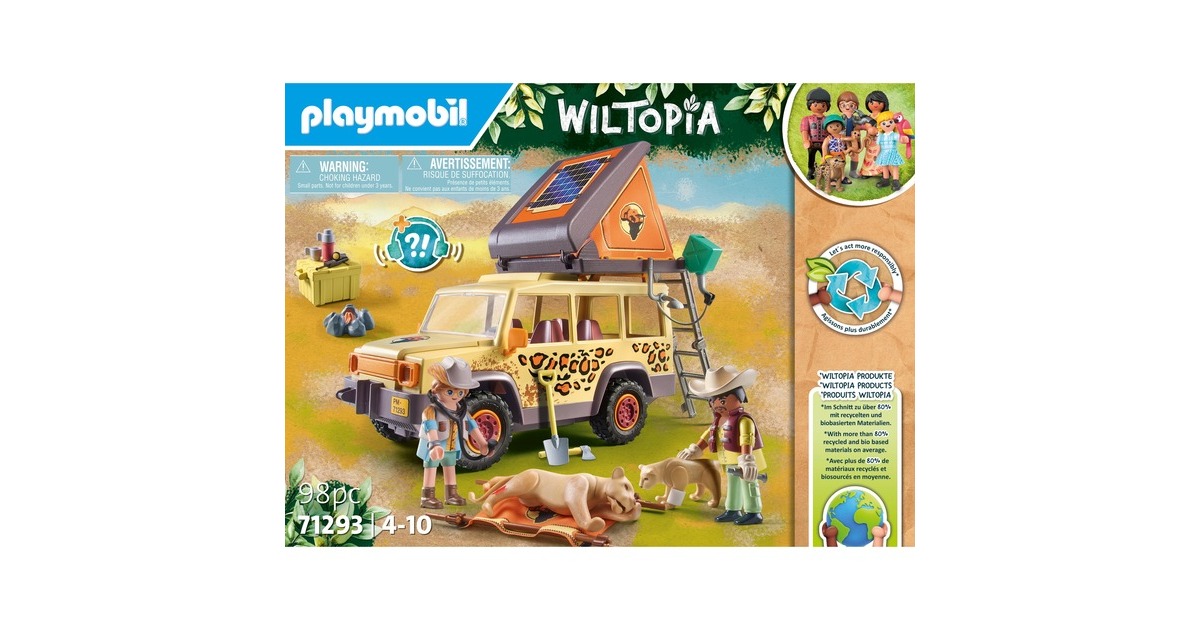 PLAYMOBIL 71293 Wiltopia Mit dem Geländewagen bei den Löwen, Konstruktionsspielzeug