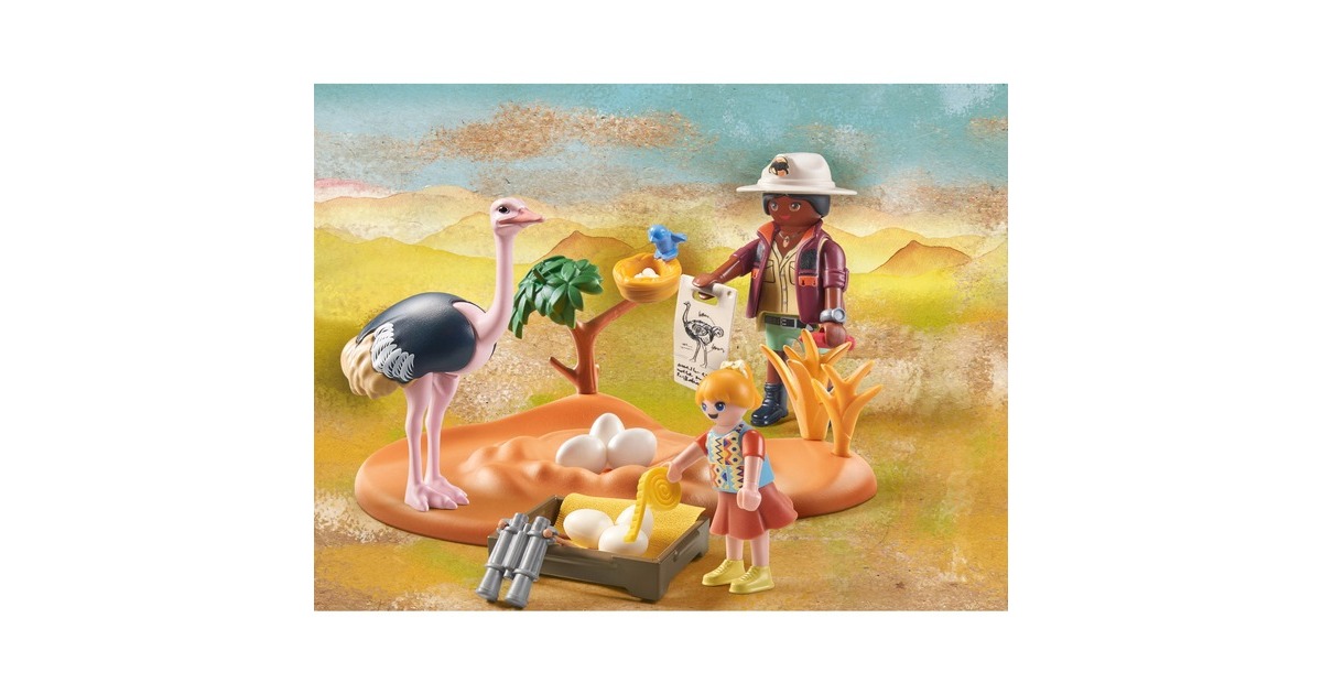 PLAYMOBIL 71296 Wiltopia Zu Gast bei Papa Strauß, Konstruktionsspielzeug