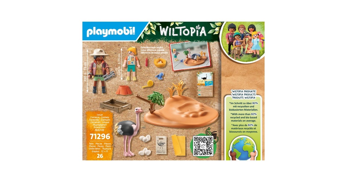PLAYMOBIL 71296 Wiltopia Zu Gast bei Papa Strauß, Konstruktionsspielzeug