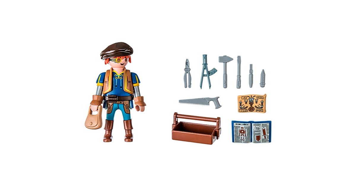 PLAYMOBIL 71302 Novelmore - Dario mit Werkzeug, Konstruktionsspielzeug