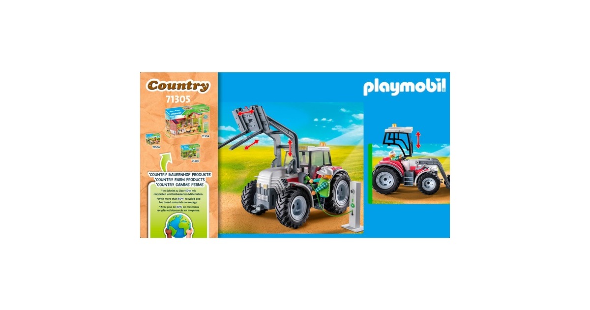 PLAYMOBIL 71305 Country Großer Traktor, Konstruktionsspielzeug