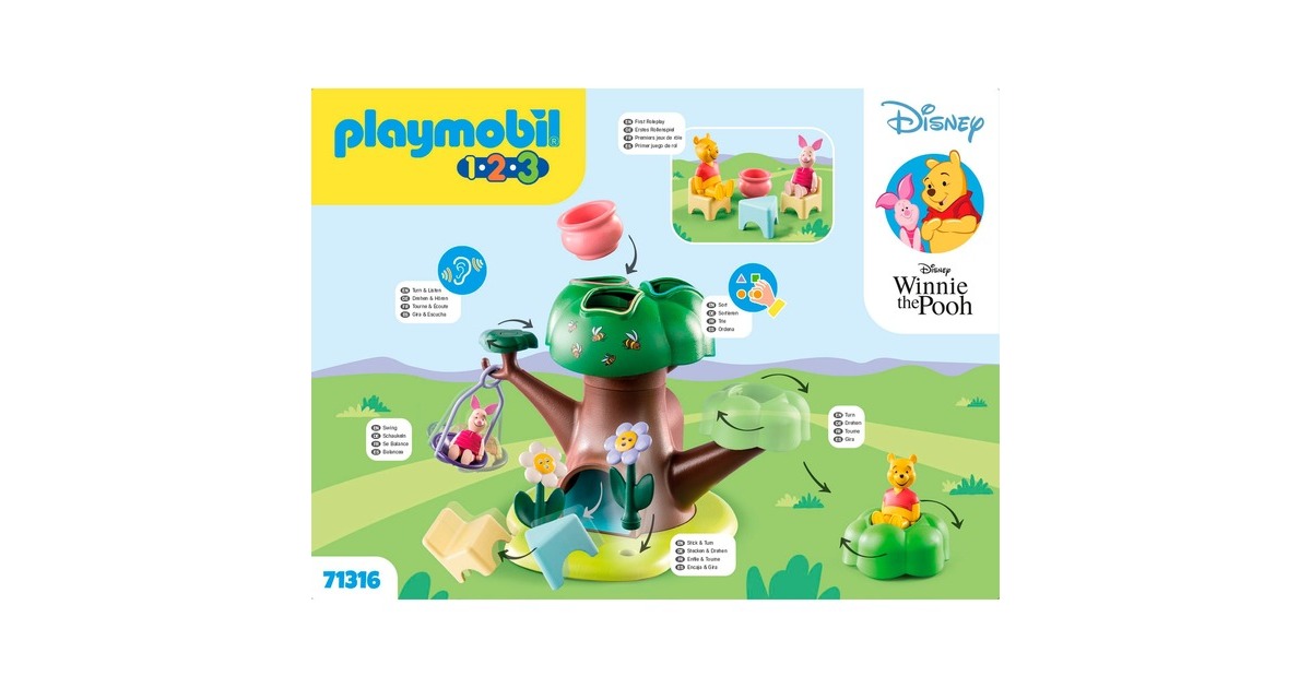 PLAYMOBIL 71316 1.2.3 & Disney: Winnies & Ferkels Baumhaus, Konstruktionsspielzeug