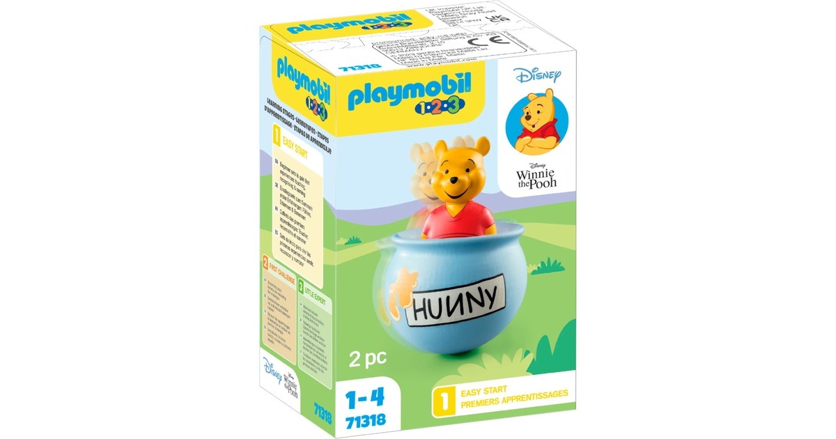 PLAYMOBIL 71318 1.2.3 & Disney: Winnies Stehauf-Honigtopf, Konstruktionsspielzeug