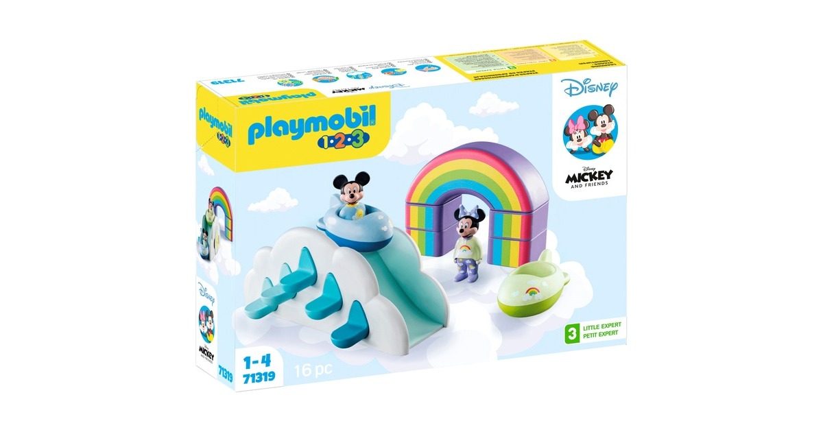 PLAYMOBIL 71319 1.2.3 & Disney: Mickys & Minnies Wolkenhaus, Konstruktionsspielzeug
