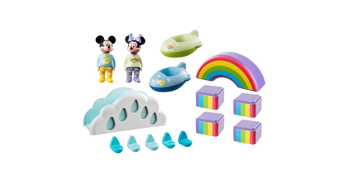PLAYMOBIL 71319 1.2.3 & Disney: Mickys & Minnies Wolkenhaus, Konstruktionsspielzeug