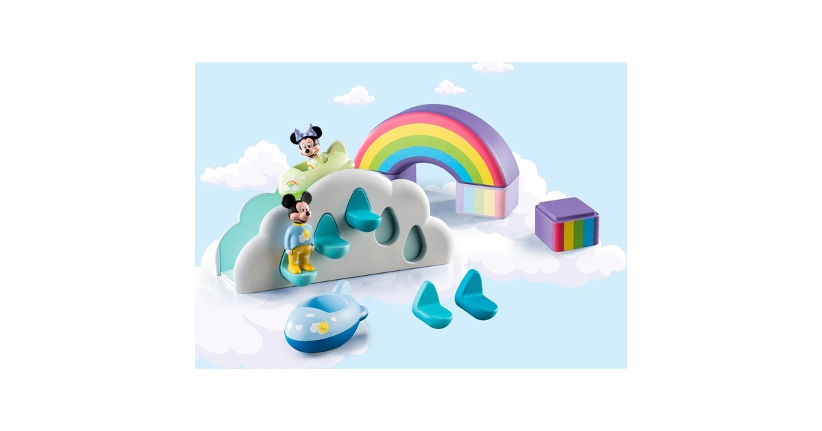 PLAYMOBIL 71319 1.2.3 & Disney: Mickys & Minnies Wolkenhaus, Konstruktionsspielzeug