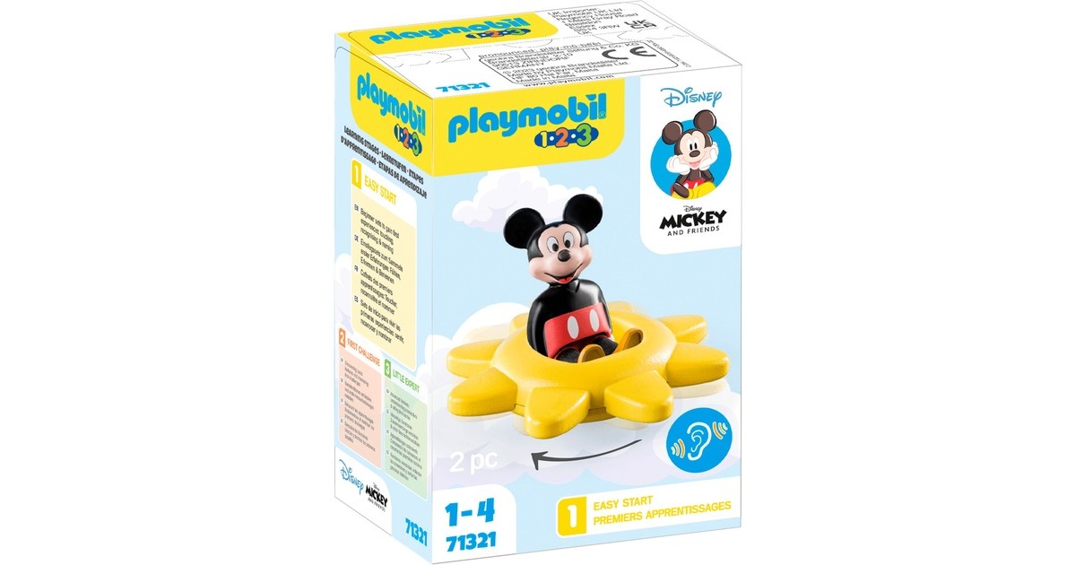 PLAYMOBIL 71321 1.2.3 & Disney: Mickys Drehsonne, Konstruktionsspielzeug