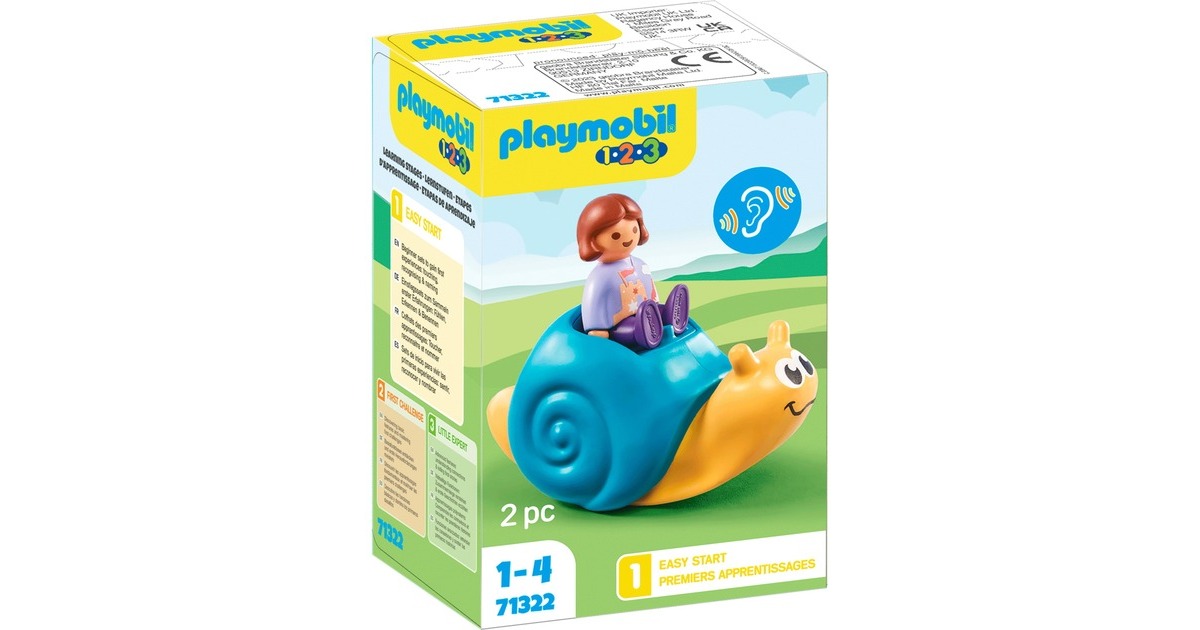 PLAYMOBIL 71322 1.2.3 Schaukelschnecke mit Rassel, Konstruktionsspielzeug