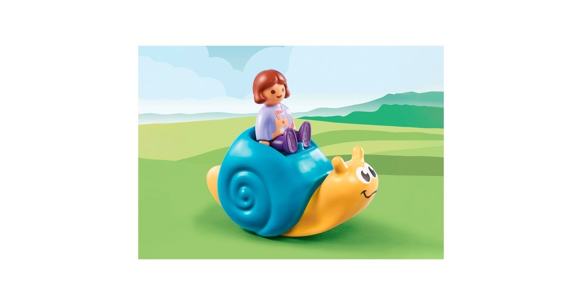 PLAYMOBIL 71322 1.2.3 Schaukelschnecke mit Rassel, Konstruktionsspielzeug
