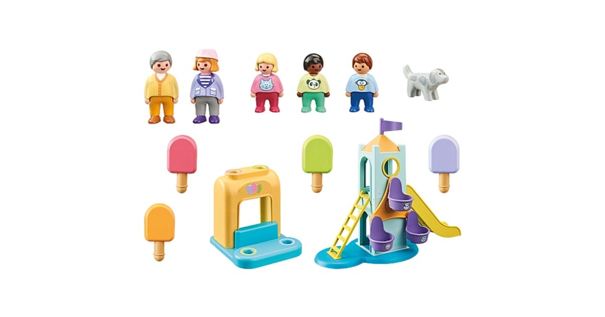 PLAYMOBIL 71326 1.2.3: Erlebnisturm mit Eisstand, Konstruktionsspielzeug