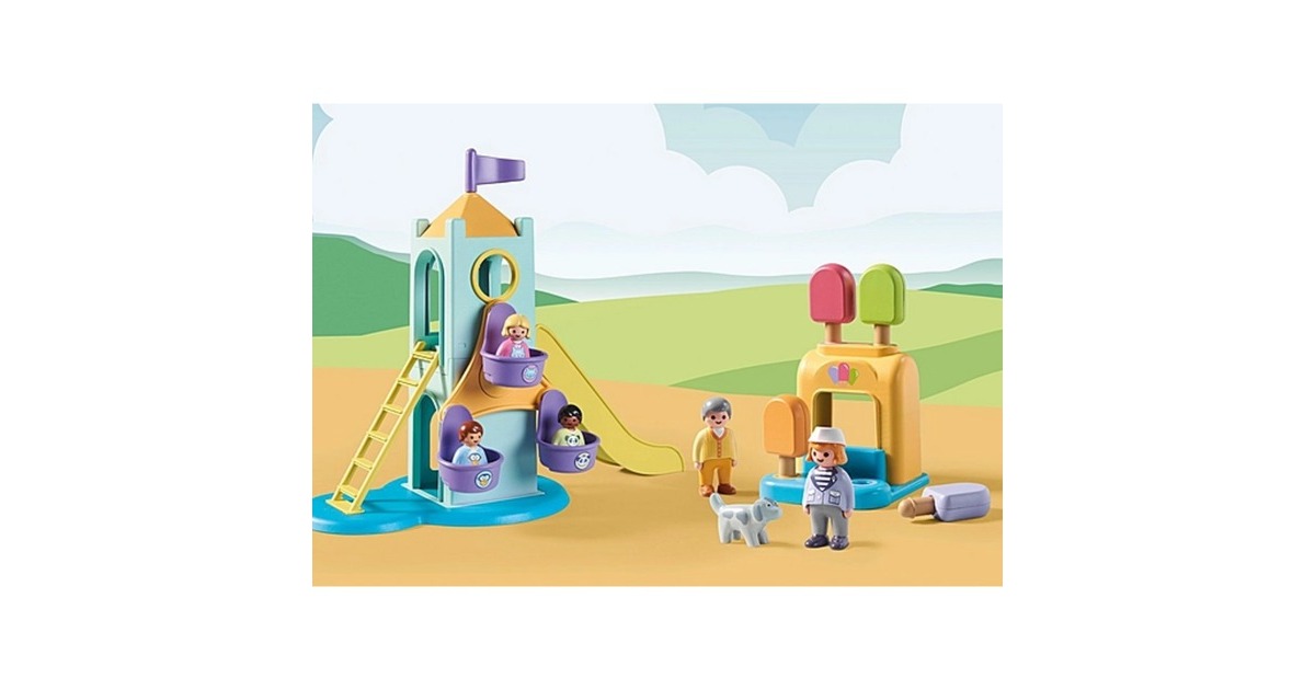 PLAYMOBIL 71326 1.2.3: Erlebnisturm mit Eisstand, Konstruktionsspielzeug