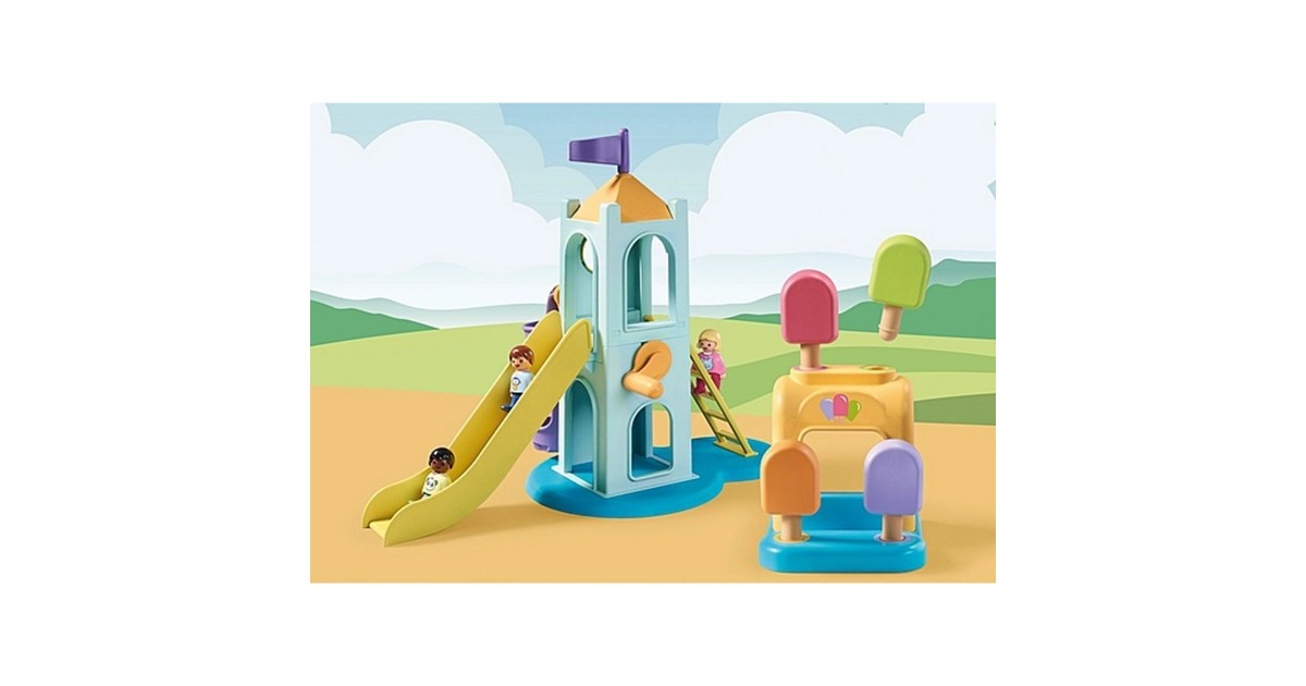 PLAYMOBIL 71326 1.2.3: Erlebnisturm mit Eisstand, Konstruktionsspielzeug
