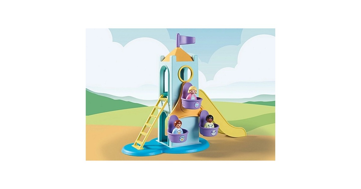 PLAYMOBIL 71326 1.2.3: Erlebnisturm mit Eisstand, Konstruktionsspielzeug