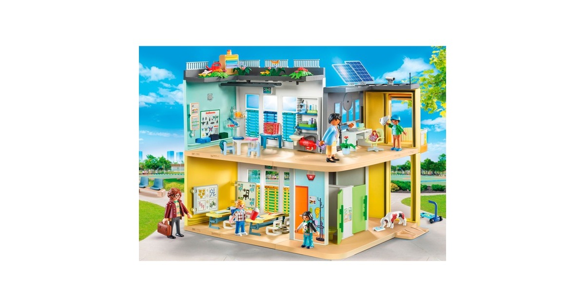 PLAYMOBIL 71327 City Life Große Schule, Konstruktionsspielzeug